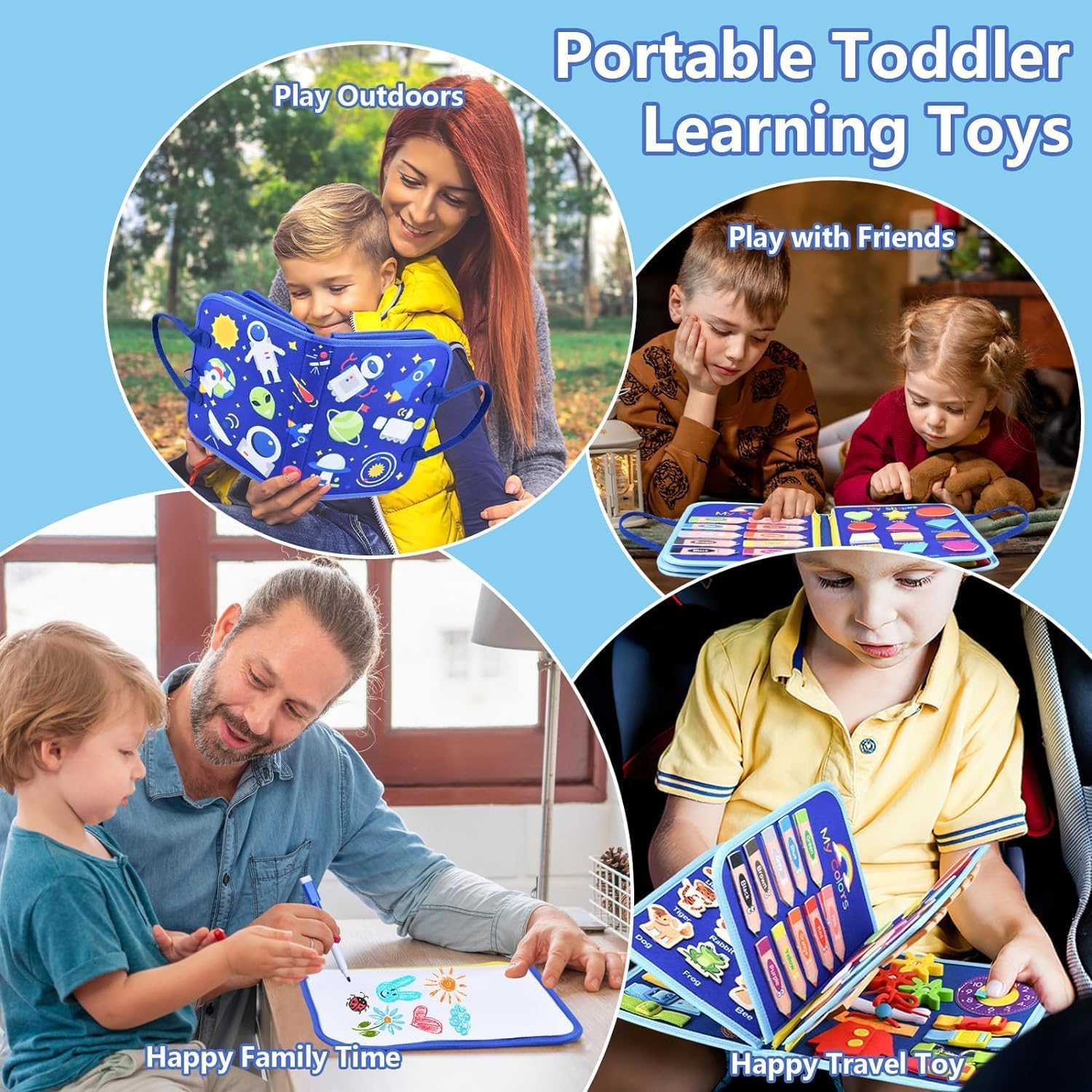 Gigtech 12 In 1 Toddler Busy Binder & Busy Book For Toddlers 1-3 Years 8 12 In 1 Toddler Busy Binder & Busy Book For Toddlers 1-3 Years - Montessori Busy Board & Activity Book For Kids 2-4 - Engaging Toys For 2-3 Years - Educational Busy Book For...