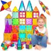 ANVIE & ABEER® Set of 30 Pcs Big (75mm) Magnetic Building Tiles for Kids, Educational Magnetic Stacking Blocks for Boys Girls, Magnets Construction Toys,Stem Preschool Toy (Big...