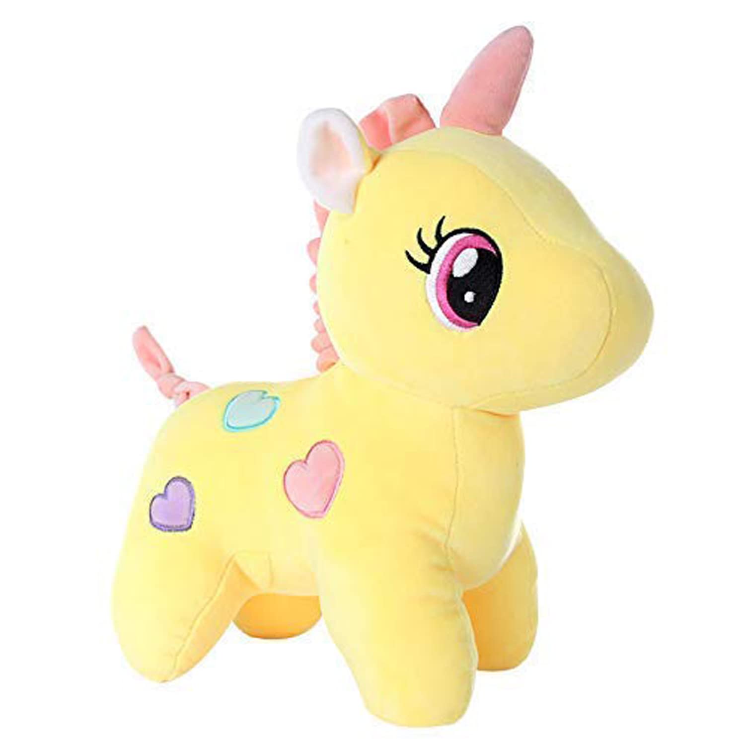 Gigtech Unicorn Stuffed Soft Toy Plush for Kids Baby 2 Babique Unicorn Stuffed Soft Toy Plush for Kids Baby Boy Girl Birthday (25Cm -Yellow)
