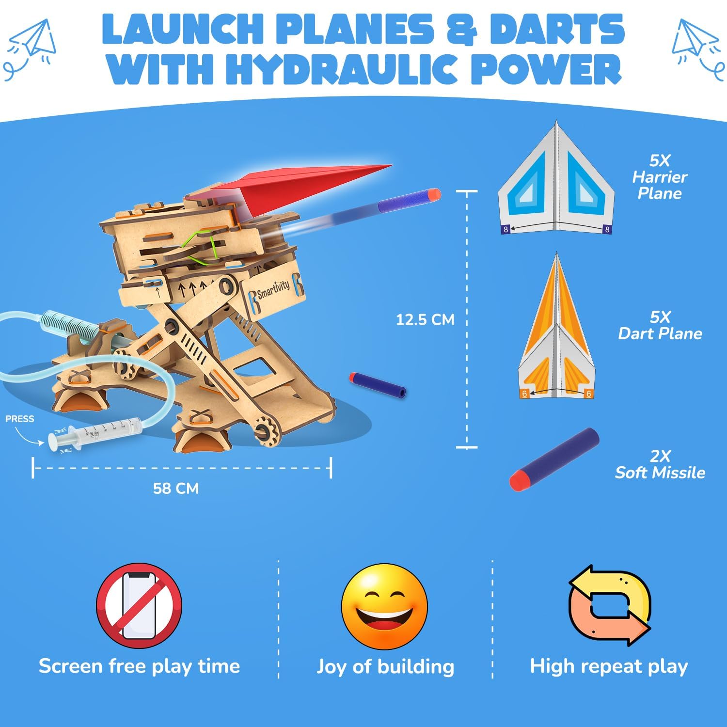 Gigtech 2in1 Hydraulic Aeroplane & Dart Launcher Toy 5 Gigtech 2in1 Hydraulic Aeroplane & Dart Launcher Toy