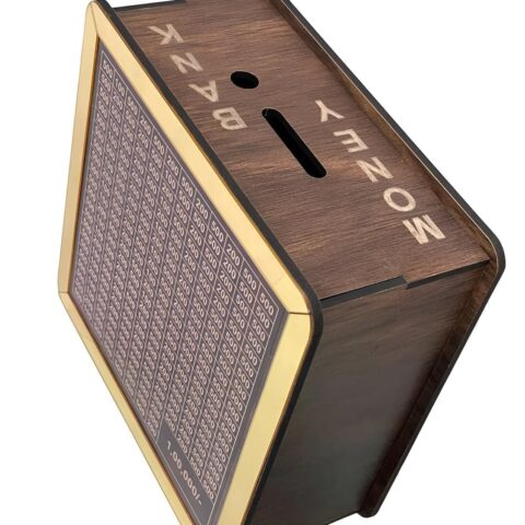 Gigtech Money Saving Box for Kids and Adults | Wooden Money Bank with Lock