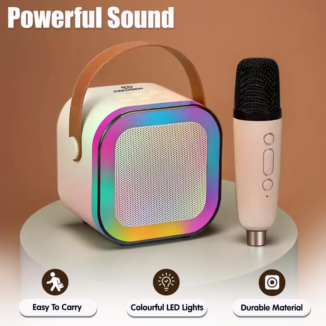Gigtech Rechargeable Karaoke Mic with Speaker for Singing with led colourful lights 7 Gigtech Rechargeable Karaoke Mic with Speaker for Singing | Wireless Mini Portable Bluetooth Speaker with Microphone & LED Lights
