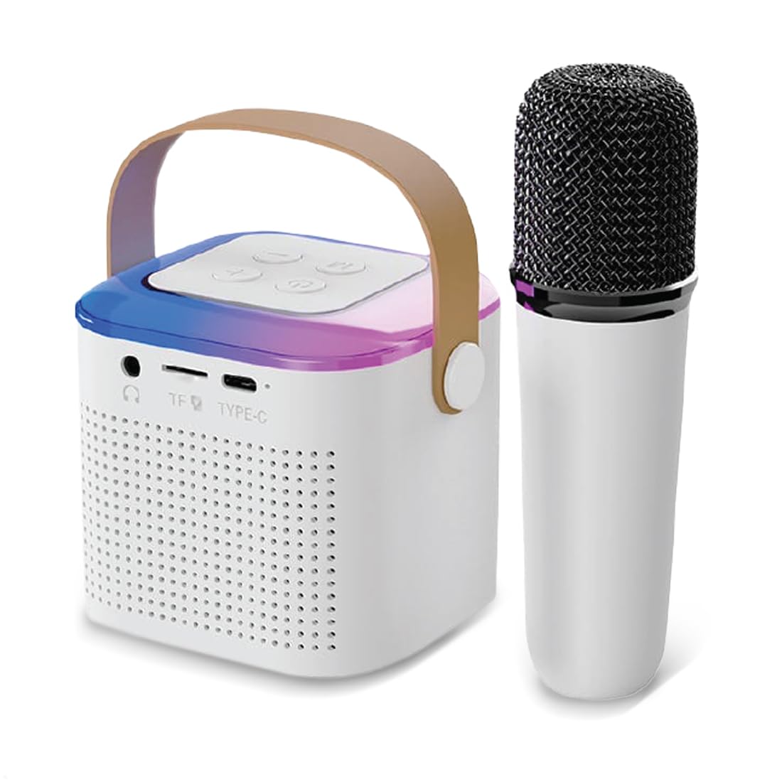 Gigtech Rechargeable Karaoke Mic with Speaker for Singing with led colourful lights 11 Gigtech Rechargeable Karaoke Mic with Speaker for Singing | Wireless Mini Portable Bluetooth Speaker with Microphone & LED Lights