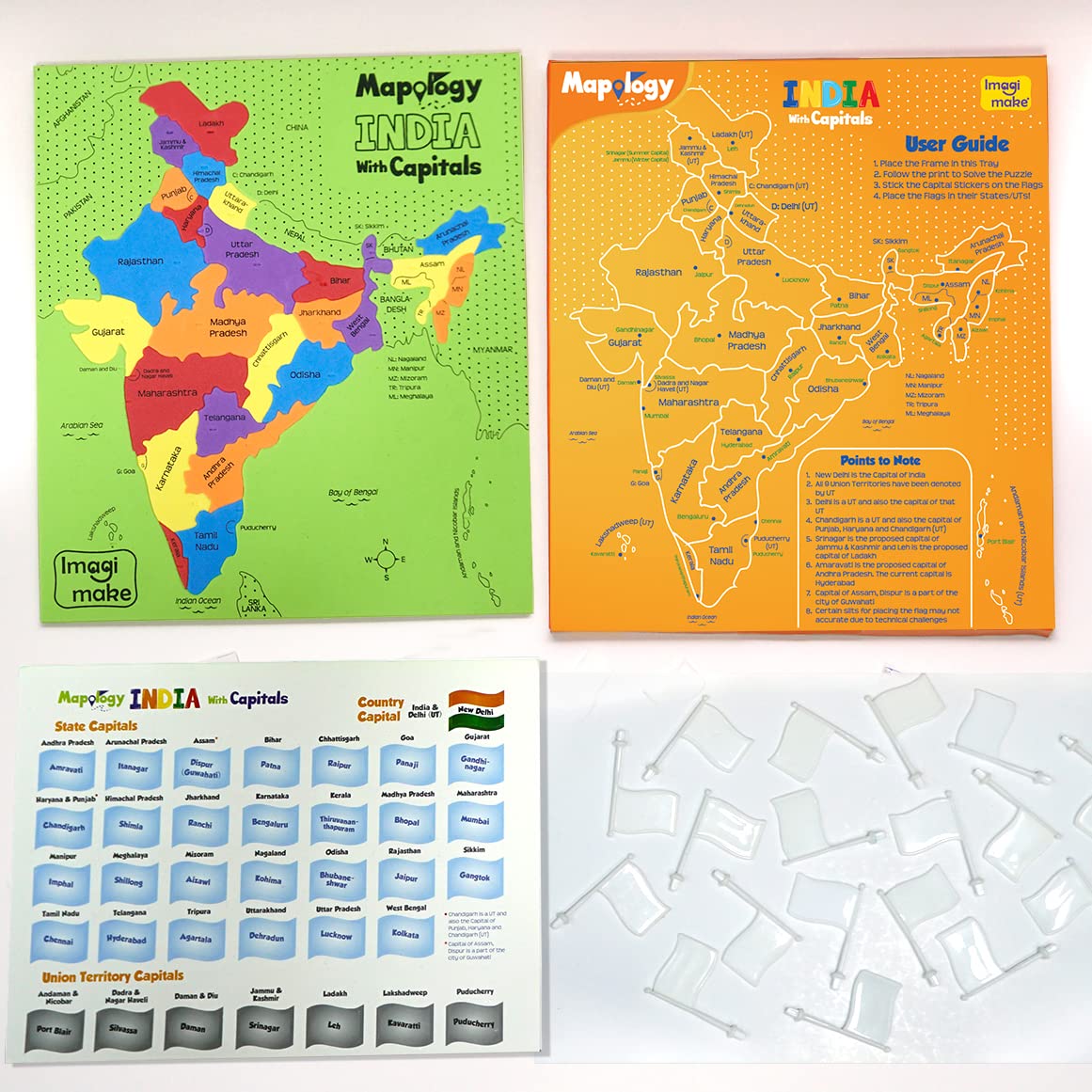 Gigtech Imagimake Mapology India with State Capitals - Educational Toy and Learning Aid for Boys and Girls 4 Imagimake Mapology India with State Capitals - Educational Toy and Learning Aid for Boys and Girls - India Map Puzzle - Jigsaw Puzzle, 25 Pieces, Kids