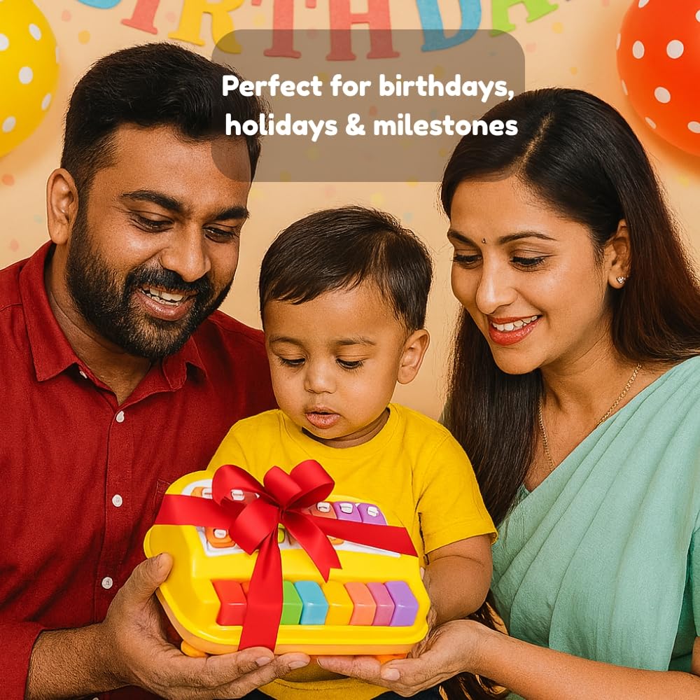 Gigtech Xylophone Musical Toy for Kids 8 Scale 4 Toy Imagine Xylophone Musical Toy for Kids 8 Scale โ Piano Keyboard for 1 Year Baby Boy Girl | Birthday Gift for Kids 6-12 Months | Educational Toy for Toddlers